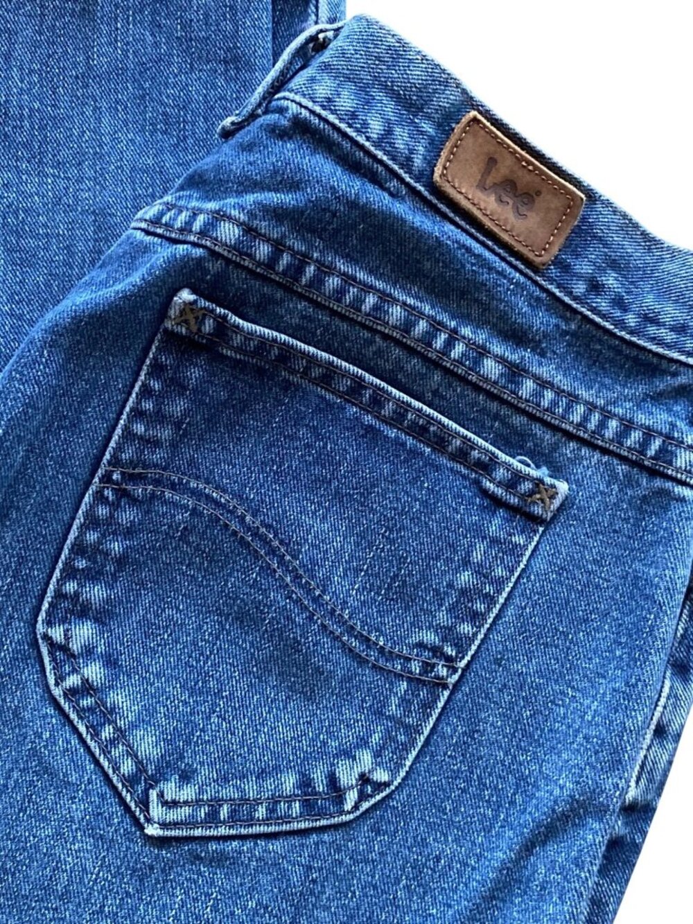 LEE Jean Blue Denim Women 12 M Zipper 5 Pocket Straight Leg VTg